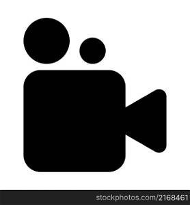 Video camera icon. Black silhouette. Movie logo. Cinema symbol. Modern design. Vector illustration. Stock image. EPS 10.. Video camera icon. Black silhouette. Movie logo. Cinema symbol. Modern design. Vector illustration. Stock image.