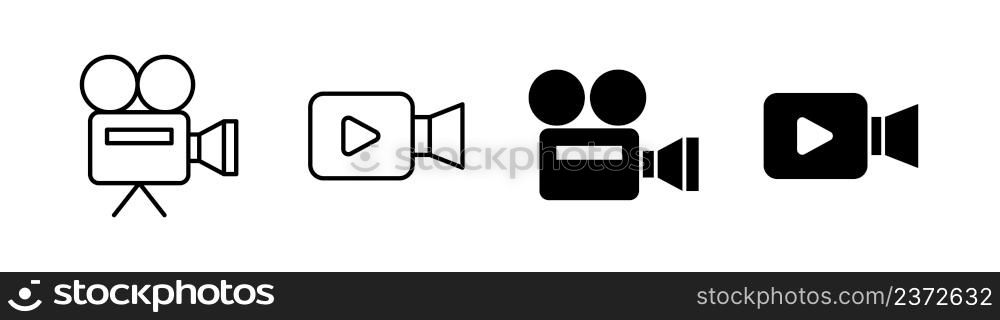 Video camera icon design element suitable for website, print design or app