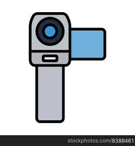 Video Camera Icon. Editable Bold Outline With Color Fill Design. Vector Illustration.