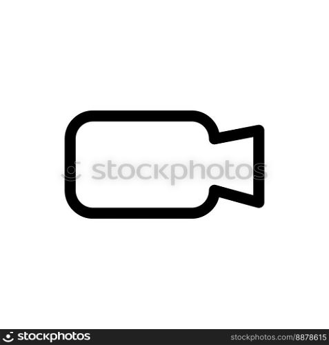 Video camera icon line isolated on white background. Black flat thin icon on modern outline style. Linear symbol and editable stroke. Simple and pixel perfect stroke vector illustration