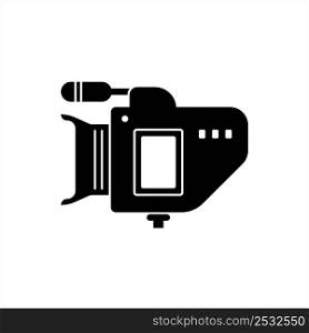 Video Camera Icon, Motion Picture Acquisition Electronic Device Vector Art Illustration