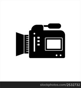 Video Camera Icon, Motion Picture Acquisition Electronic Device Vector Art Illustration