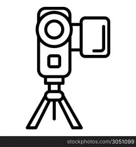 Video camera icon. Outline video camera vector icon for web design isolated on white background. Video camera icon, outline style