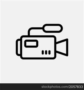 video camera icon vector line style