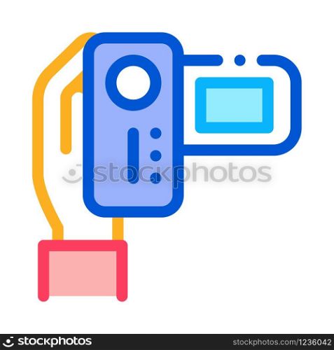 Video Camera Icon Vector. Outline Video Camera Sign. Isolated Contour Symbol Illustration. Video Camera Icon Vector Outline Illustration