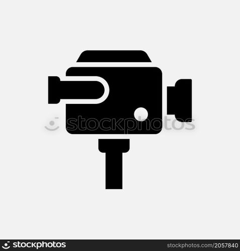 video camera icon vector solid style