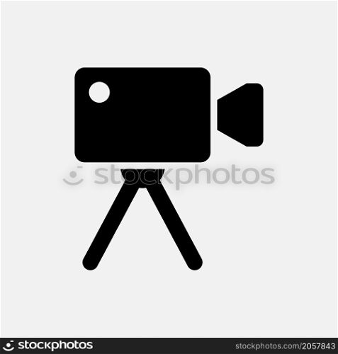 video camera icon vector solid style