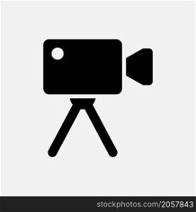 video camera icon vector solid style