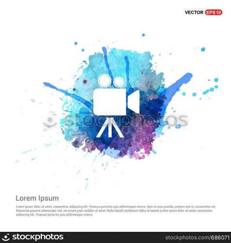 Video camera icon - Watercolor Background