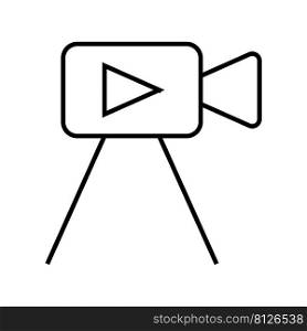 Video camera line icon