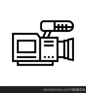 video camera line icon vector. video camera sign. isolated contour symbol black illustration. video camera line icon vector illustration