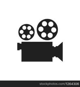 Video camera simple icon. Movie film reel. Modern vector illustration