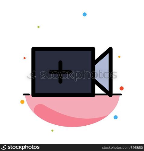 Video, Camera, Ui Abstract Flat Color Icon Template