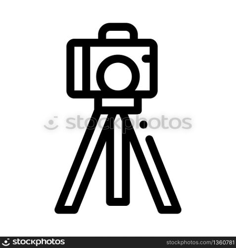 video camera with tripod icon vector. video camera with tripod sign. isolated contour symbol illustration. video camera with tripod icon vector outline illustration
