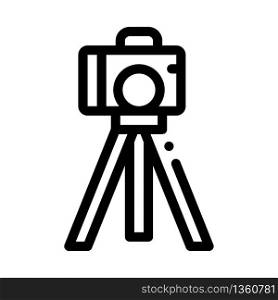 video camera with tripod icon vector. video camera with tripod sign. isolated contour symbol illustration. video camera with tripod icon vector outline illustration