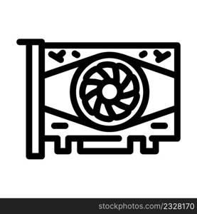 video card computer line icon vector. video card computer sign. isolated contour symbol black illustration. video card computer line icon vector illustration
