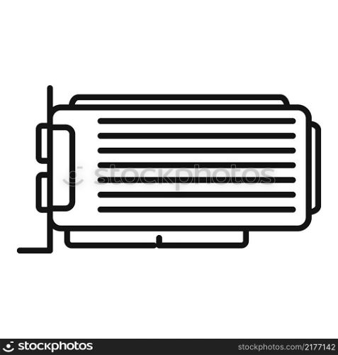 Video card cooler icon outline vector. Computer gpu. Graphic fan. Video card cooler icon outline vector. Computer gpu