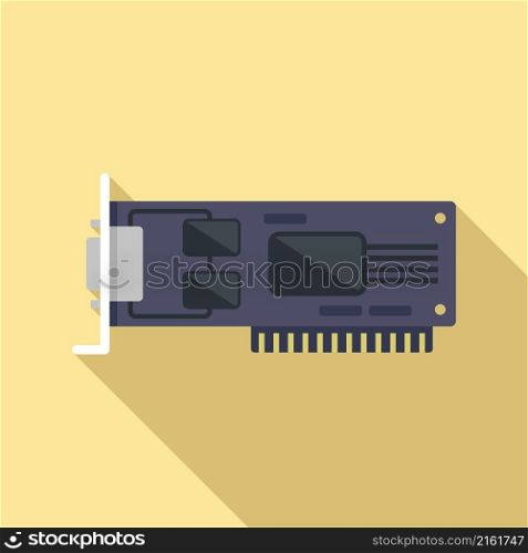 Video card display icon flat vector. Computer graphic. Cpu cooler. Video card display icon flat vector. Computer graphic