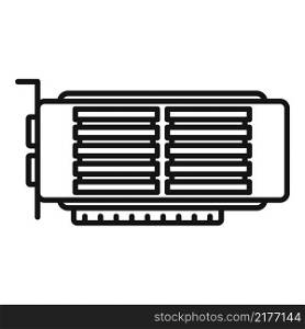 Video card ram icon outline vector. Computer gpu. Display pc. Video card ram icon outline vector. Computer gpu
