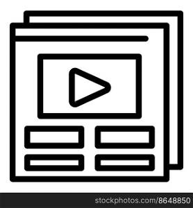 Video channel icon outline vector. Computer online. Call movie. Video channel icon outline vector. Computer online