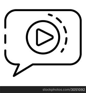 Video chat icon. Outline video chat vector icon for web design isolated on white background. Video chat icon, outline style