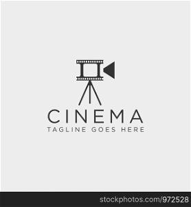 video cinema with tripod stand simple logo template with black color vector illustration icon element isolated - vector file. video cinema with tripod stand simple logo template with black color vector illustration icon element isolated
