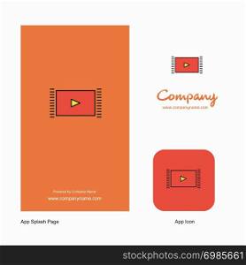 Video Company Logo App Icon and Splash Page Design. Creative Business App Design Elements