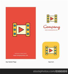 Video Company Logo App Icon and Splash Page Design. Creative Business App Design Elements