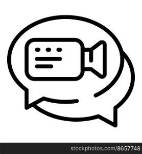 Video conference chat icon outline vector. Online group. Computer screen. Video conference chat icon outline vector. Online group