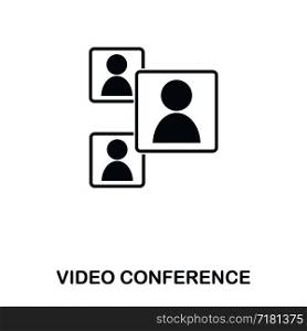 Video Conference icon. Mobile app, printing, web site icon. Simple element sing. Monochrome Video Conference icon illustration. Video Conference icon. Mobile app, printing, web site icon. Simple element sing. Monochrome Video Conference icon illustration.