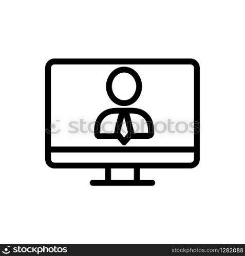 video conference icon vector. Thin line sign. Isolated contour symbol illustration. video conference icon vector. Isolated contour symbol illustration