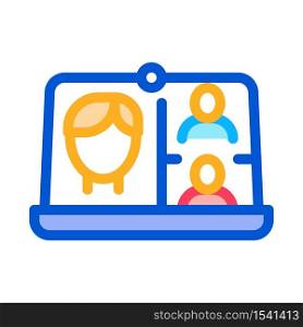 video conference icon vector. video conference sign. color symbol illustration. video conference icon vector outline illustration