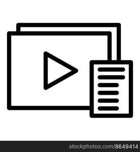 Video content icon outline vector. Plan media. Digital seo. Video content icon outline vector. Plan media