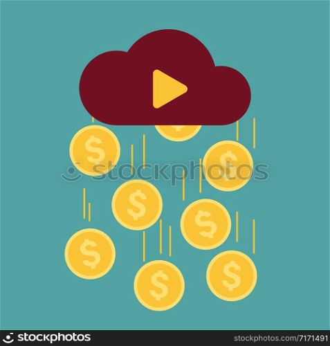 video content monetization earnings concept stock vector illustration