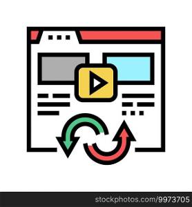 video converter color icon vector. video converter sign. isolated symbol illustration. video converter color icon vector illustration