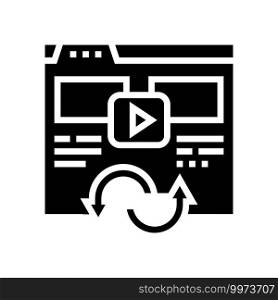 video converter glyph icon vector. video converter sign. isolated contour symbol black illustration. video converter glyph icon vector illustration