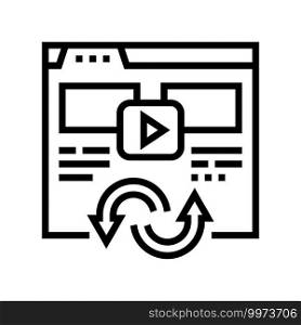 video converter line icon vector. video converter sign. isolated contour symbol black illustration. video converter line icon vector illustration