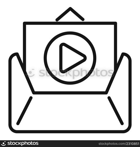 Video course mail icon outline vector. Distance study. Online class. Video course mail icon outline vector. Distance study