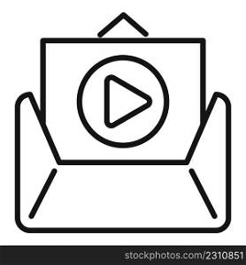 Video course mail icon outline vector. Distance study. Online class. Video course mail icon outline vector. Distance study