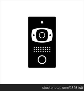 Video Doorbell Icon, Camera Ring Wi Fi Enabled Smart Video Doorbell Vector Art Illustration