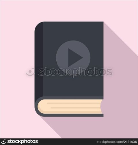 Video editing book icon flat vector. Audio education. Photo learn. Video editing book icon flat vector. Audio education