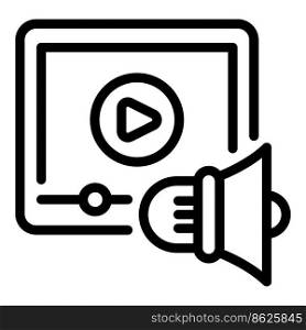 Video education icon outline vector. System training. Online business. Video education icon outline vector. System training