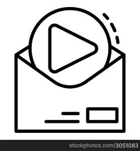 Video email sent icon. Outline video email sent vector icon for web design isolated on white background. Video email sent icon, outline style
