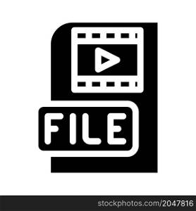 video file glyph icon vector. video file sign. isolated contour symbol black illustration. video file glyph icon vector illustration