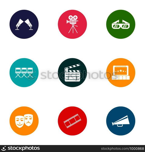 Video file icons set. Flat set of 9 video file vector icons for web isolated on white background. Video file icons set, flat style