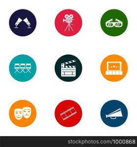 Video file icons set. Flat set of 9 video file vector icons for web isolated on white background. Video file icons set, flat style