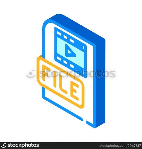 video file isometric icon vector. video file sign. isolated symbol illustration. video file isometric icon vector illustration