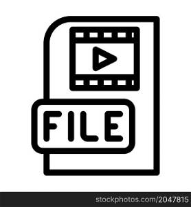 video file line icon vector. video file sign. isolated contour symbol black illustration. video file line icon vector illustration