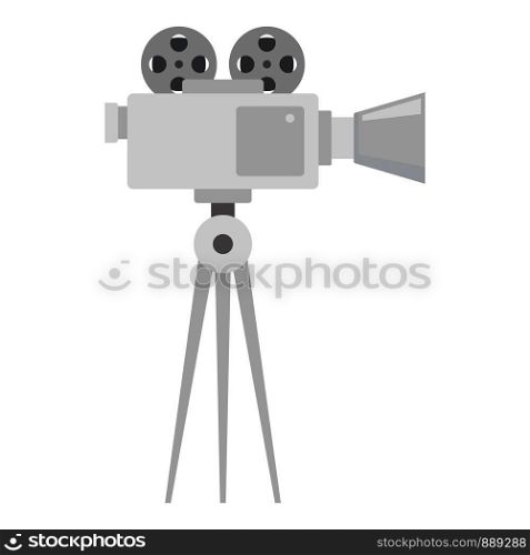Video film camera icon. Flat illustration of video film camera vector icon for web design. Video film camera icon, flat style