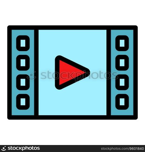 Video film icon outline vector. Car drive. Movie cinema color flat. Video film icon vector flat